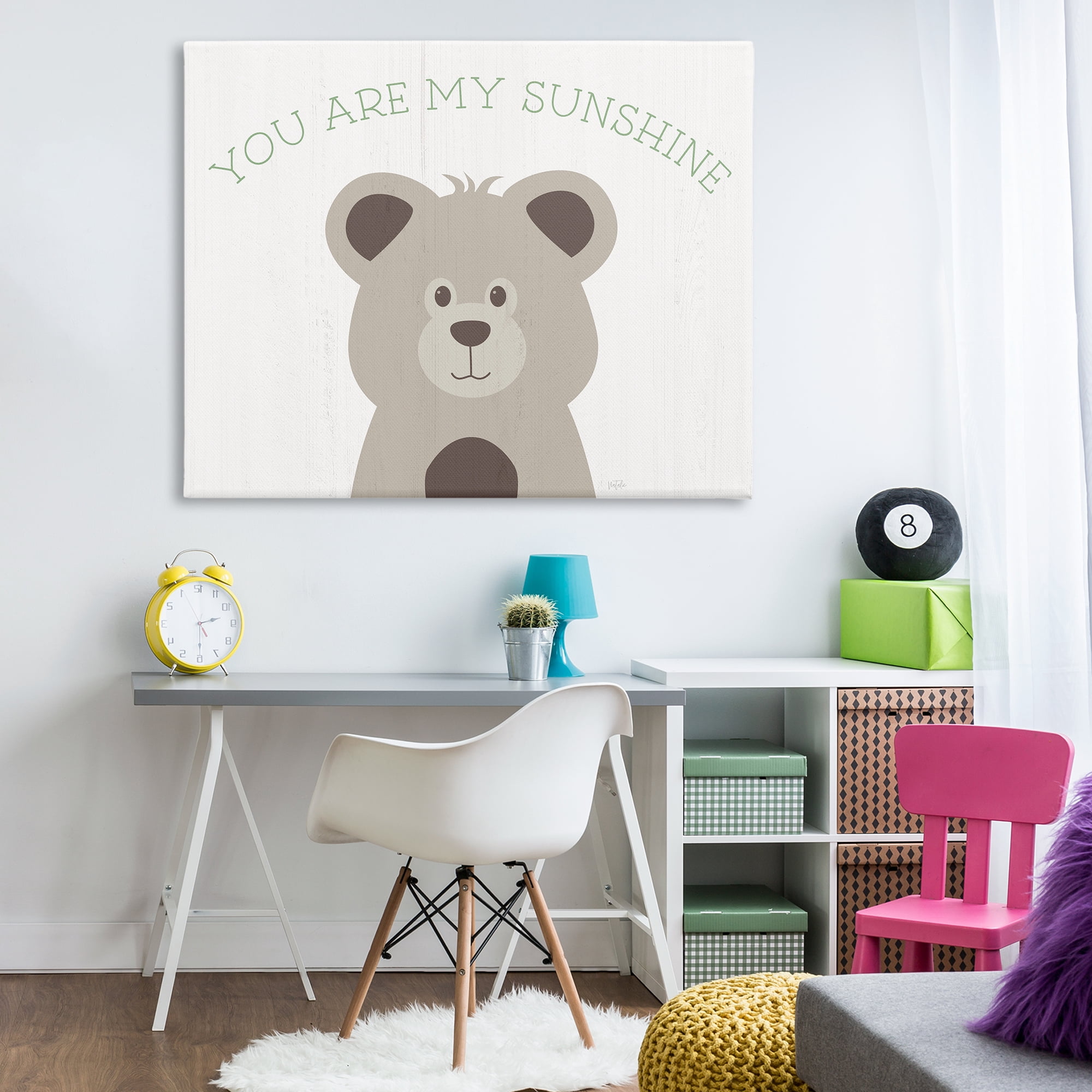 Stupell Industries My Sunshine Smiling Bear Animals Painting Wrapped Canvas Art Print Wall Art, 48 x 36