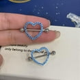 thumbnail image 3 of 14G Rhinestone Heart Nipple Rings for Women Shiny Cubic Zirconia Hollow Love Heart Nipplerings Barbell Nipple Piercing Nipple Shield Rings Body Piercing Jewelry, 3 of 8