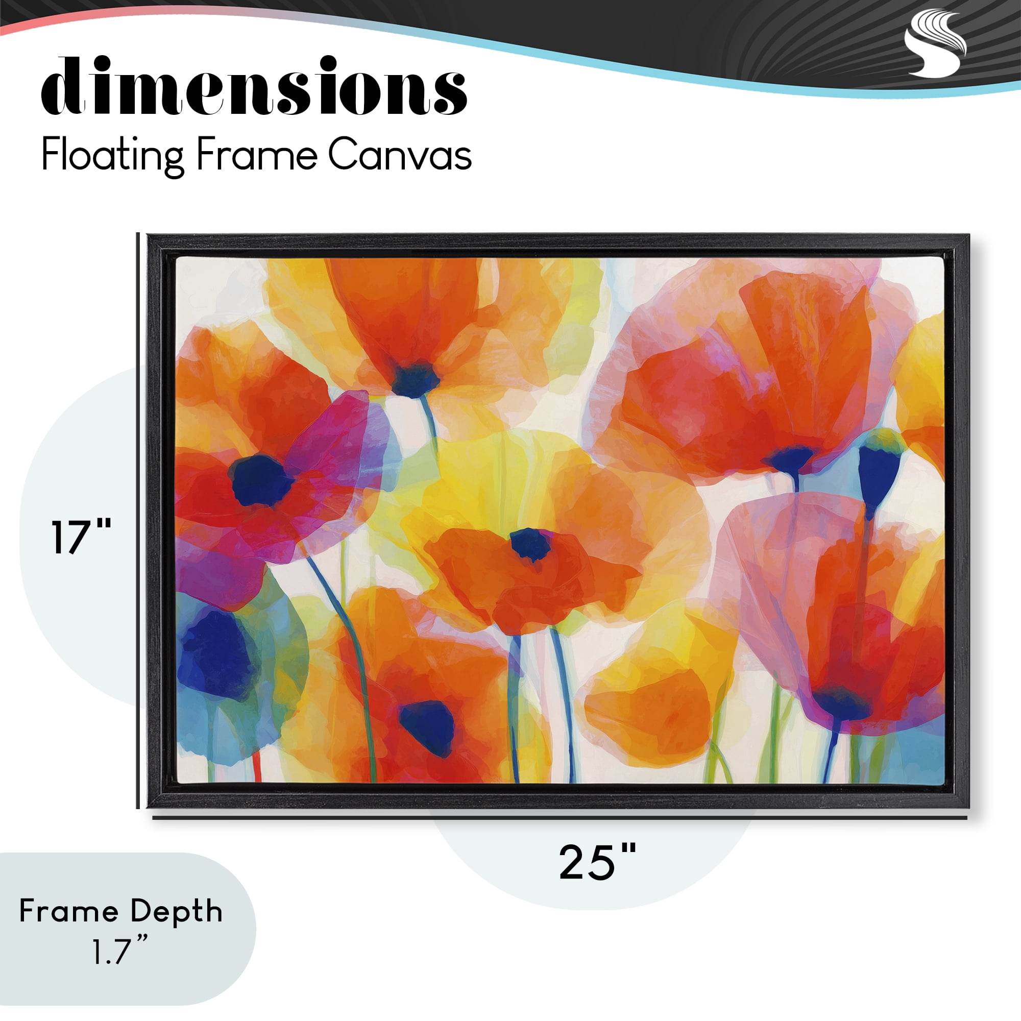 Stupell Industries Poppies At Golden Hour Black Framed Floater Canvas Wall Art, design by Chromatic Storm Studio