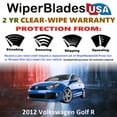 thumbnail image 2 of 2012 Volkswagen Golf R Beam Wiper Blades Wipers w/2yr Warranty (Set of 3) w/Rear Wiper (WiperBladesUSA), 2 of 5