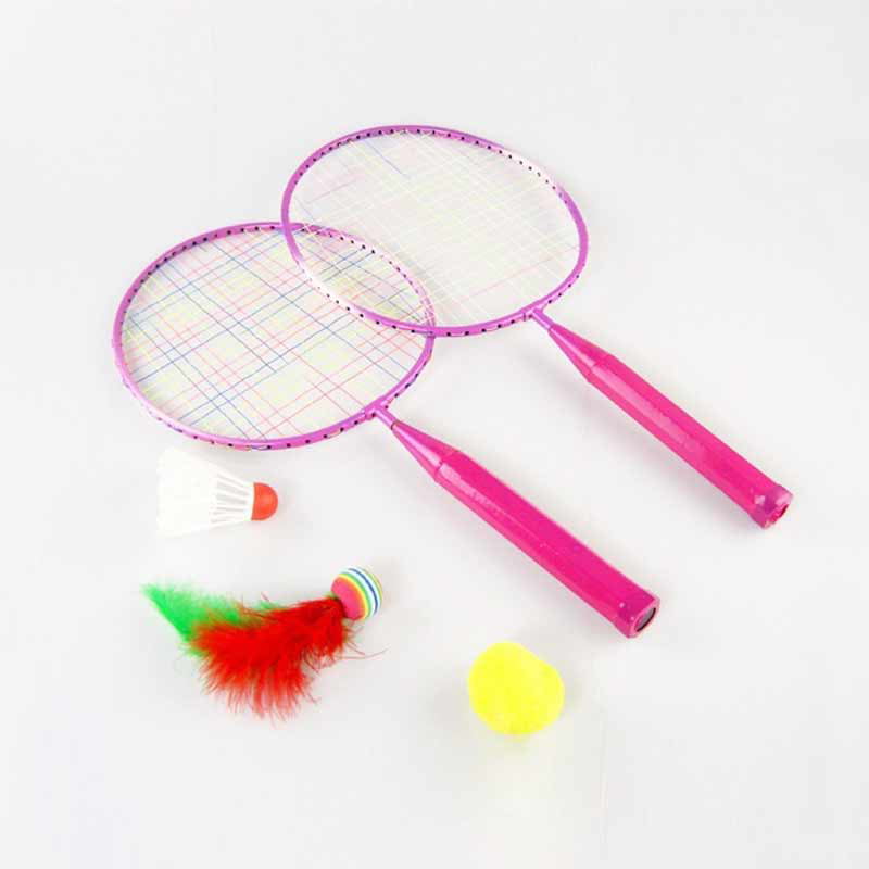1 Pair Badminton Rackets Sports Cartoon Suit Toy With Shuttlecock for Children 