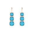 thumbnail image 3 of 14K Solid Gold Lever Back Stud Earrings for Women | 1.06 cttw Round Cut Simulated Turquoise | Rose Gold, 3 of 5