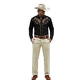 thumbnail image 2 of sususu Men's Western Denim Shirt Casual Long Sleeve Button Up Top for Everyday Wear Black M, 2 of 6