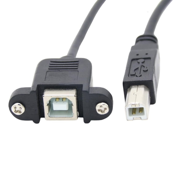Yammee USB2.0 Type B Male to Type B Female Extension Cable with Screws Panel Mount
