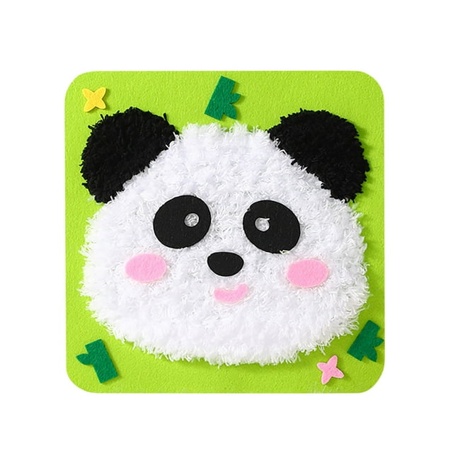Eky DIY Embroidery Doll Set,8.3" Creative Animal Sewing Craft Kit,9 Types Felt Animals Stickers Craft,Sewing Kit for Beginners,Cartoon Panda Doll Felt Sewing Crafts,Handmake Gift for Kids