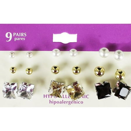 Everyday Essentials Gold-Tone and Silver-Tone Stud Earrings