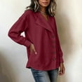 thumbnail image 4 of NominalSnug Button down Shirts for Women Long Sleeve Shirts Collared Dressy Casual Blouses Loose Fit Fall Tops, 4 of 8