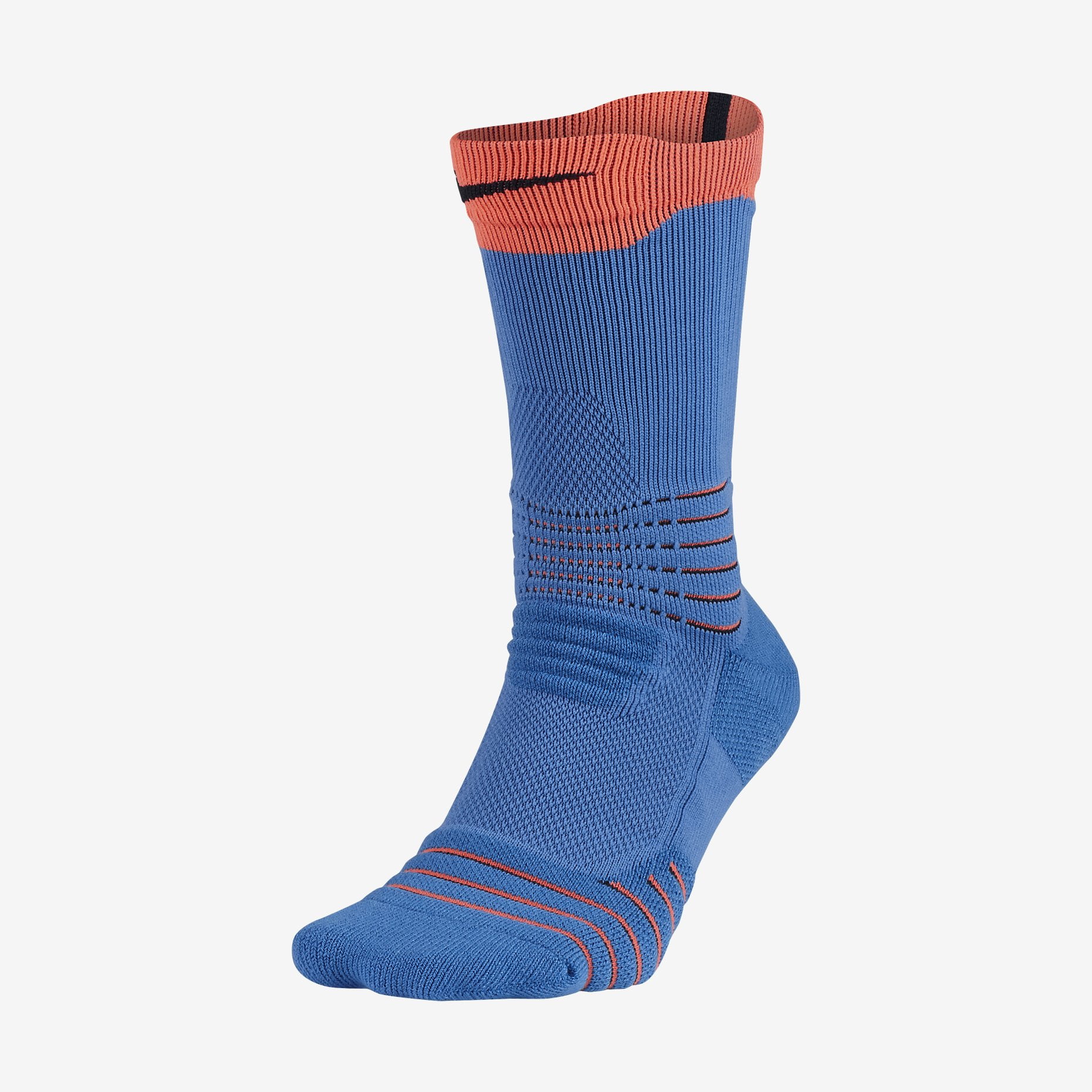 Nike Elite Versatility Crew Basketball SocksBlue/Orange
