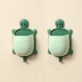 thumbnail image 3 of Turtle-Shaped Toothbrush Holder, Bathroom Wall-Mounted Rack, No-Drill Installation, Plastic Organizer, Pet-Friendly Design, 3 of 7