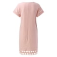 thumbnail image 5 of B91xZ Robe de Plage Femmes Décontractée en Vrac à Manches Courtes Robe Longue Split Maxi Robe de Plage d'Été, Rose M, 5 of 5