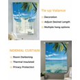 thumbnail image 3 of Ocean Tie Up Curtains for Window, Thermal Insulted Balloon Shade Adjustable Rod Pocket Curtains Valance Panels for Kitchen Bathroom Cafe 42 x 45 Summer Palm Trees Blue Sky Beach Scenery, 3 of 6