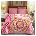 thumbnail image 2 of Plush Raschel Fleece Blanket, Korean Style Mink Blanket - 2 Ply, Soft, Thick, Fade Resistant, Lint Free for Autumn Winter (Pink, King), 2 of 7
