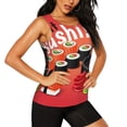 thumbnail image 2 of Balery Sushi Camiseta sin mangas estampada ligera para mujer, tops de entrenamiento sin mangas, camisetas de yoga transpirables de secado rápido.-X-Large, 2 of 7