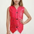 thumbnail image 2 of Zwiiyzr 2025 1-16Y Kids Girls Sequins Tank Tops Dance Vest Tops Sparkle Dancewear Red, 2 of 5