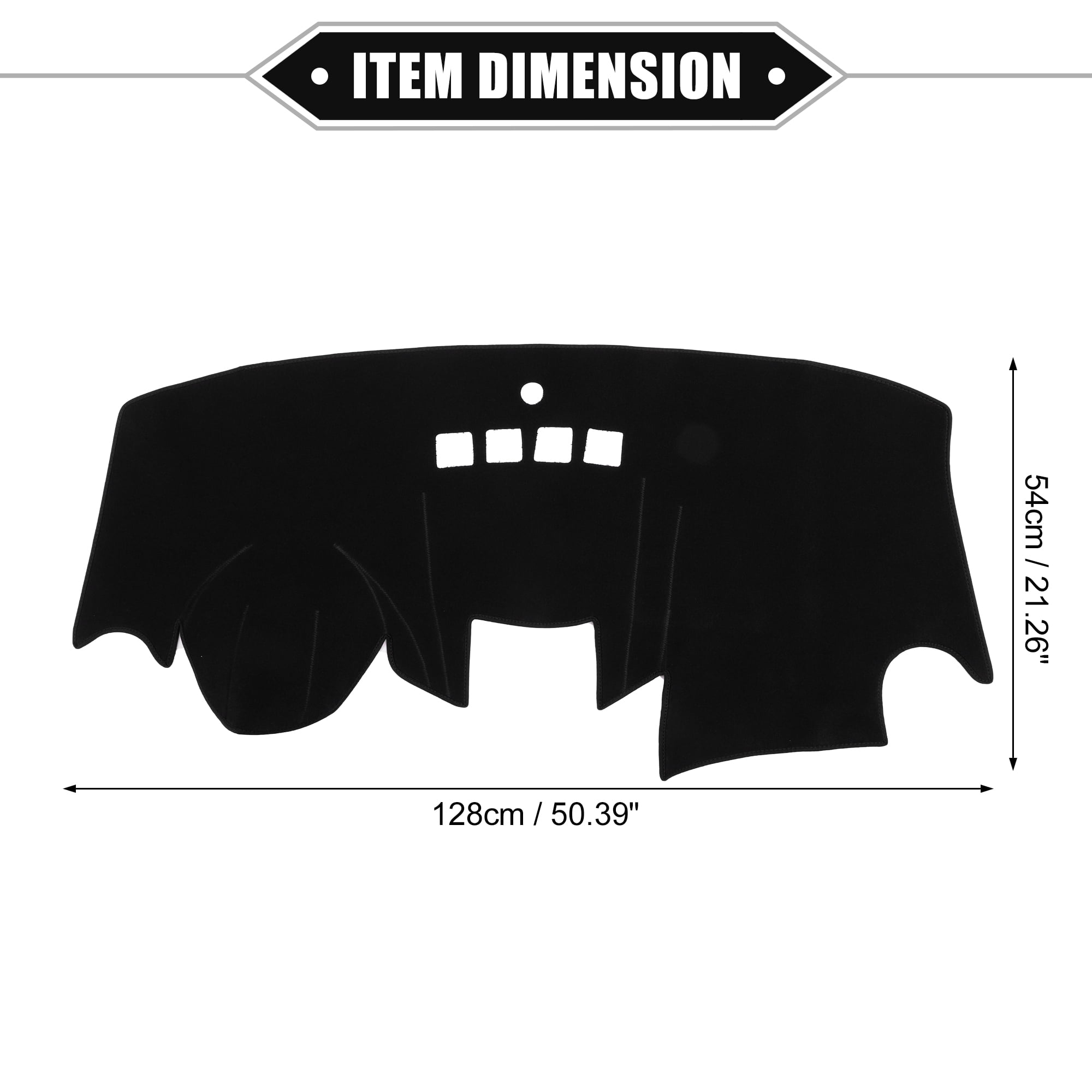 Unique Bargains Dashboard Cover Mat Compatible for Ford Fiesta 2011-2019 Nonslip Polyester Dash Board Protector,Black