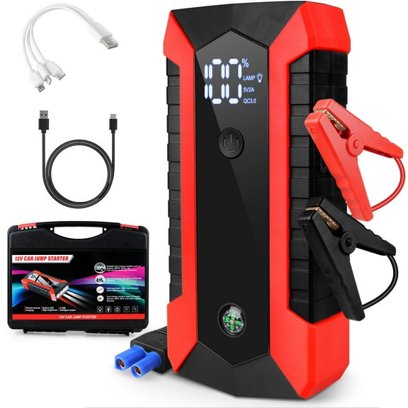 Zacenei Car Jump Starter,3000A Peak Automotive Battery Charger 20000mAh Power Bank Power Pack(Start 9L Gas Engine or up to 7L Diesel Engine), with 3 Modes Flashlight,12V Car Jumper Portable Jump Box
