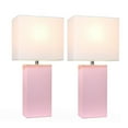 thumbnail image 3 of Elegant Designs 2 Pack Modern Leather Table Lamps with White Fabric Shades, 3 of 3