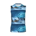 thumbnail image 6 of Lsque Mountain Cottage In Snow Print Men's Cotton Blend Sleeveless Muscle Shirts (S-3XL)- Moisture Wicking, Odor Protection, UPF 30+,Large, 6 of 8