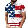 thumbnail image 2 of cllios Men's American Flag Golf Shirts 4th of July Patriotic Shirts Slim Fit Short Sleeve Muscle Tshirts Casual Button Collared Tennis T-Shirts Camisas Para Hombre, 2 of 5