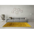 thumbnail image 3 of Ahgly Company Indoor Round Oriental Yellow Traditional Area Rugs, 7' Round, 3 of 4