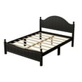 thumbnail image 5 of Traditional Concise Style Black Solid Wood Platform Bed, 5 of 5