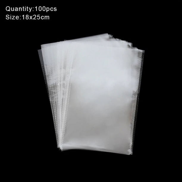 Bolsas de plástico transparente de 100 piezas, paquete de galletas de Piruleta de caramelo con tapa abierta plana, bolsa de celofán OPP, bolsa de regalo de flores de Navidad y boda