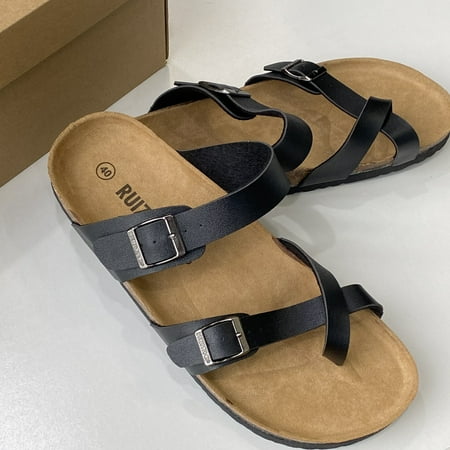 

Buckle Strap Cork Slides Toe Loop Non Slip Summer Beach Slides Shoes Casual Flat Slides