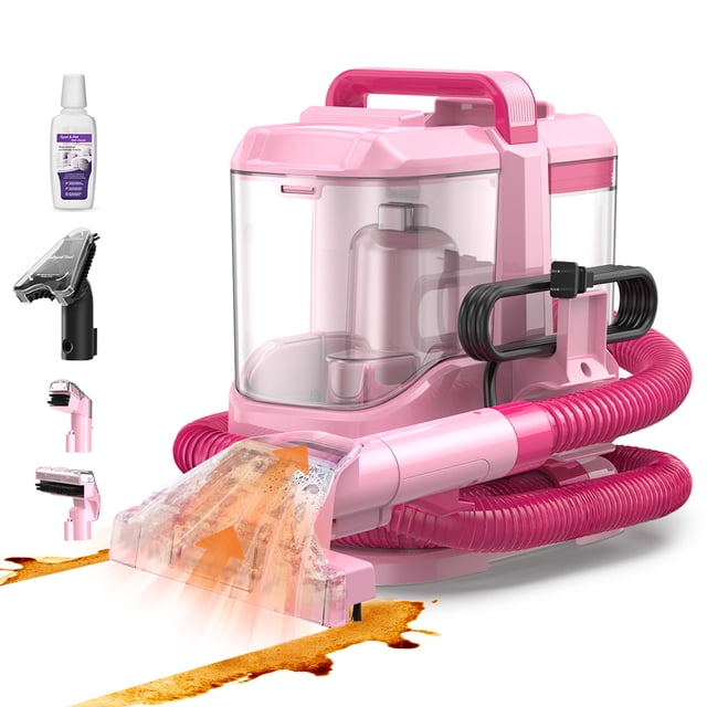Aspiradora Inse 1 Litro 450 Watts C9S Equipo Rociado Cepillado Aspiración para Sofás y Hendiduras Rosa