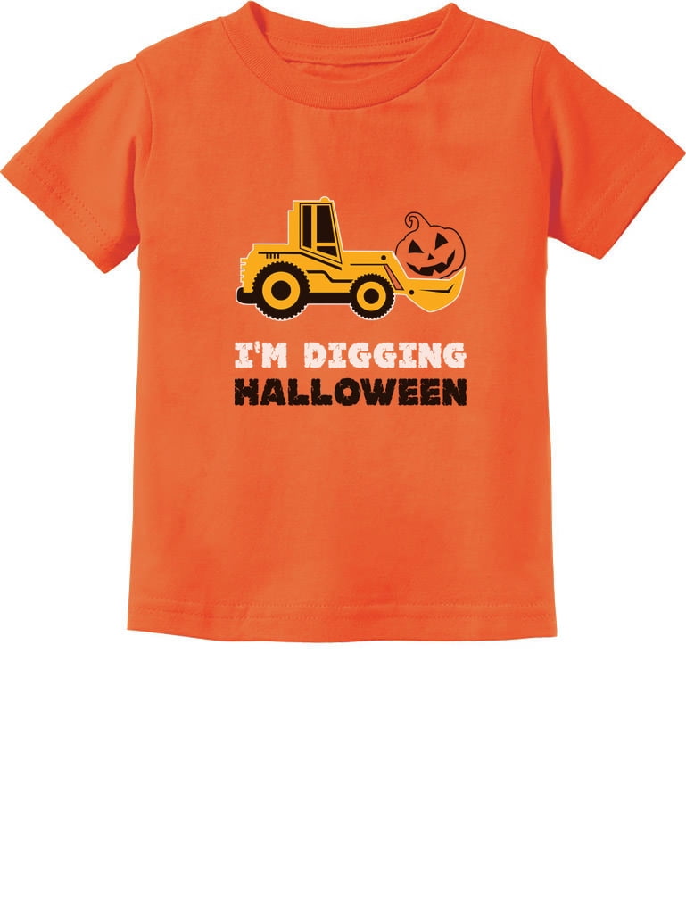 Kids Halloween Tractor Shirt Clothing Unisex Kids Clothing Tops & Tees T-shirts Graphic Tees Kids Halloween Tractor Digger T-Shirt 