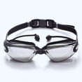 thumbnail image 3 of Gafas de natación de silicona impermeables para adultos, tapones para los oídos de una pieza, color azul, 3 of 3