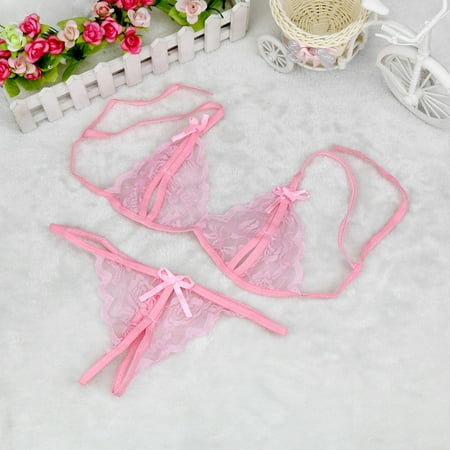 

TKing Fashion Sexy and Charming Show Your Charm Women Lady Sexy Lingerie Lace Underwear Sleepwear G-string Lingerie - Pink S
