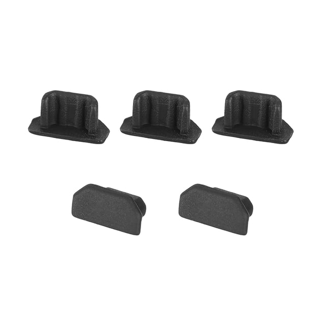 Tapones de silicona anti-polvo Micro USB de Unique Bargains, color negro, 5 piezas