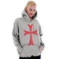 thumbnail image 3 of Medieval Knight Templar Christian Unisex Plus Fleece Graphic Hoodie Brisco Brands 3X, 3 of 5