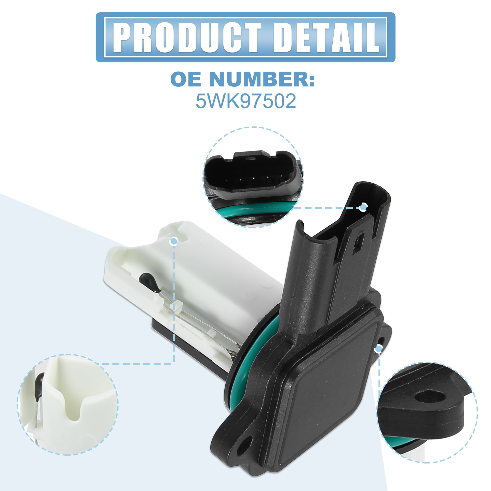 5WK97502 Car Mass Air Flow Sensor Meter MAF Sensor Airflow for BMW 525i 2004-2007 for BMW 535i 2011-2013