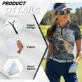 thumbnail image 5 of COEQINE Women Short Sleeve Golf Shirts 1/4 Zip V Neck Quick Dry Fit Polo Shirts Gray Brown Marble Print Workout Golf Tops Lightweight Moisture Wicking Sportswear, M, 5 of 7
