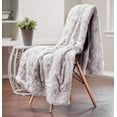 thumbnail image 3 of Premium Wolf Faux Fur Throw Blanket - Soft, Fuzzy Sherpa & Minky Throw Blanket - For Bed or Couch - 50\ Color: A(silver) Size: Throw, 3 of 9
