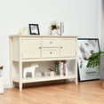 thumbnail image 2 of Topbuy Buffet Cabinet Sideboard Wooden Console Table with 2 Storage Drawers & 2 Cabinets & Bottom Shelf Beige, 2 of 7