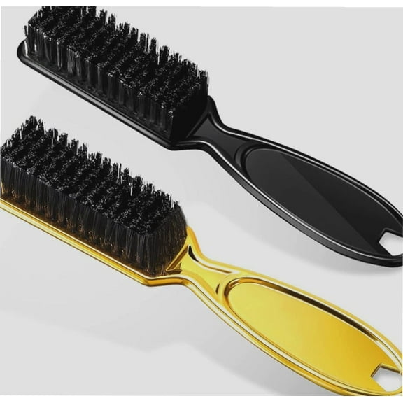 2 Pieces Barber Blade Cleaning Brush Hair Clipper Brush Nail Brush Tool for Cleaning Clipper(Black, Gold)