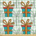 thumbnail image 2 of Ambesonne Christmas Fabric by the Yard Upholstery, Cartoon Gift Boxes Art, 2 Yards, Dark Pink Orange Blue, 2 of 5