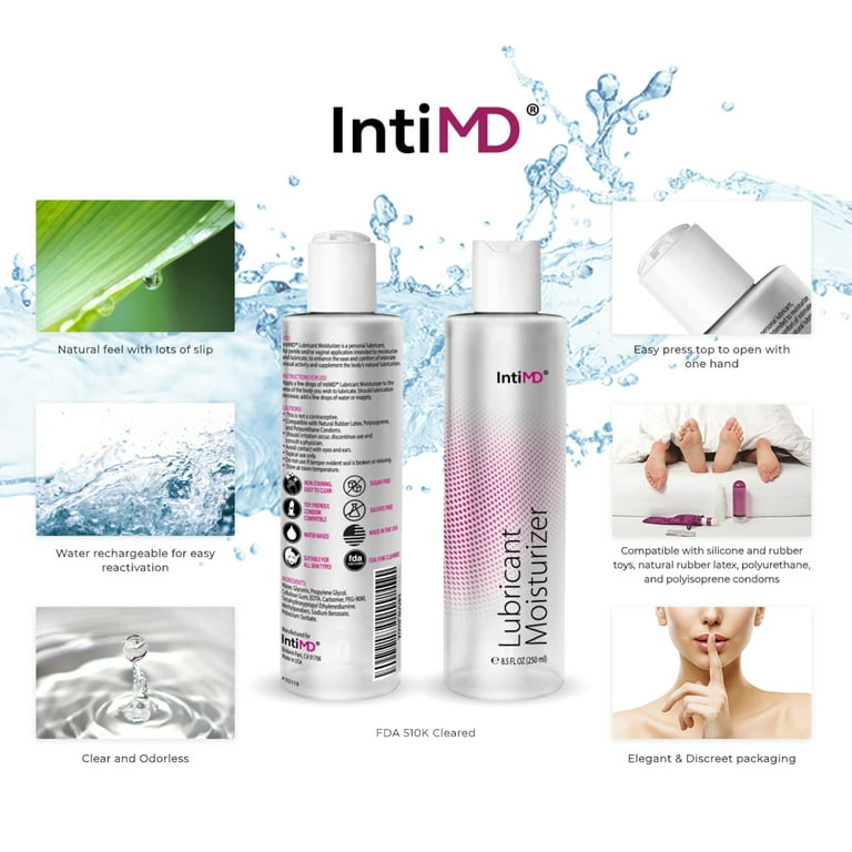 IntiMD Personal Lubricant Moisturizer Water Based Lube - 8.5oz