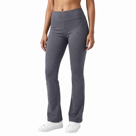Women's Cotton Bootcut Pants Workout Bootleg Yoga Pants, Charcoal Gray Small, 1 Pack