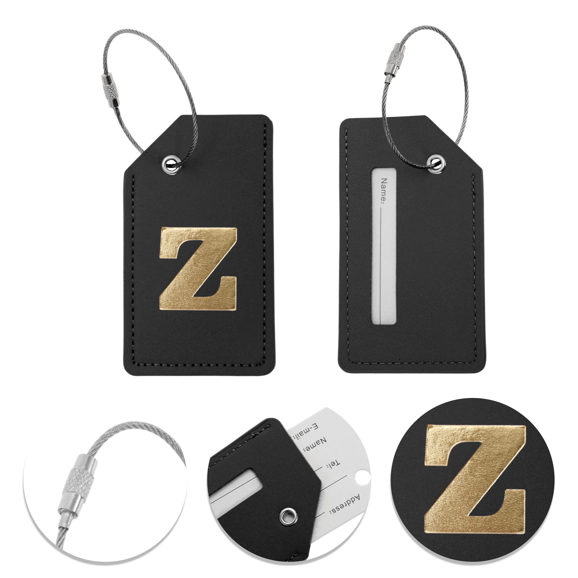 Unique Bargains 1 Pc Stylish Durable Luggage Tag for Travelling Black [Letter Z]