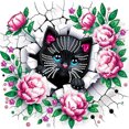 thumbnail image 1 of 5D DIY Con Forma Especial Parcial Gatito A Través La Pared 30x30cm, 1 of 9