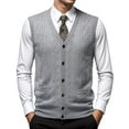 thumbnail image 5 of nsendm Sweater Vest for Men Slim Fit,Mens V-Neck Button Down Knitted Cardigan Vest, 5 of 9