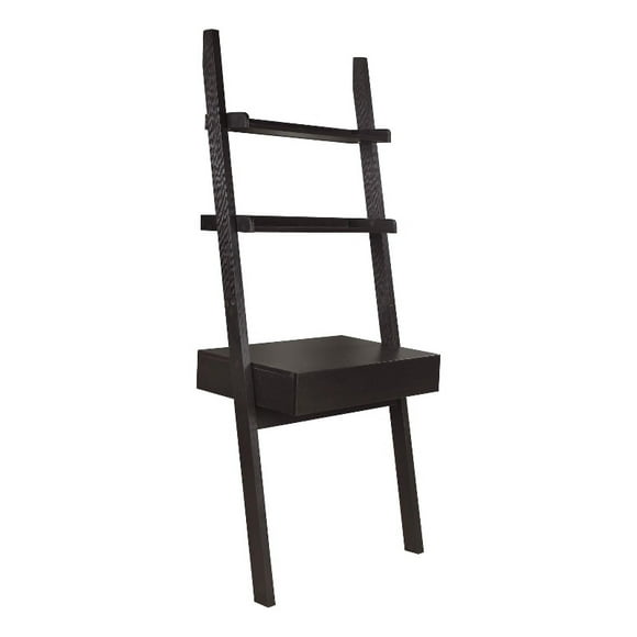 Coaster Colella 2-shelf Wall Leaning Ladder Wood Desk in Cappuccino