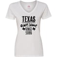thumbnail image 3 of Inktastic Texas Awesome Since 1895 Women's V-Neck T-Shirt, 3 of 5