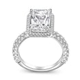 thumbnail image 6 of Oryn Jewelry 14K White Gold Plated Moissanite Band - 2.1 Ct Radiant Cut Moissanite Band - Halo Accent Solitaire Band - Forever Wedding Jewelry, 6 of 6