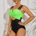thumbnail image 6 of Elainilye Fashion One Piece Bathing Suit for Women Solid Color Sexy Hollow Swimsuit One-Piece Swimsuits Beachwear,Green, 6 of 6