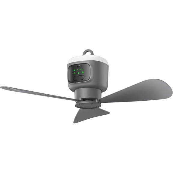 18 Inch Canopy Fan,12000mAh Portable Outdoor Ceiling Fan with Light | Rechargeable Camping Fan with Remote Control and Hanging Hook, Operation Battery Powered Fan for Gazebo/Tent/Patio/Camping