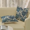 thumbnail image 3 of Navy Blue Teal Coastal Pillow Covers 18x18 Inch 2 Pcs Coral Summer Outdoor Decor Throw Pillows Nautical Beach Ocean Themed Holiday Decoration Pillowcase Linen Cushion Cover for Couch Sofa, 3 of 4